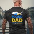 Proud Dad Papa World Down Syndrome Awareness Day Shark Mens Back Print T-shirt Gifts for Old Men