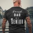 Proud Dad Of A Senior 2022 Graduation Cap Mens Back Print T-shirt Gifts for Old Men