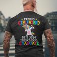 Proud Girlfriend Of A 2024 Preschool Graduate Unicorn Dab Men's T-shirt Back Print Gifts for Old Men