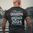 Proud Grandpa Of A Class Of 2024 Graduate Senior 2024 Men's T-shirt Back Print Gifts for Old Men