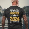 Proud Grandpa Of A Class Of 2024 Graduate Matching Family Men's T-shirt Back Print Gifts for Old Men