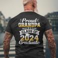 Proud Grandpa Of A Class Of 2024 Graduate Senior Graduation Men's T-shirt Back Print Gifts for Old Men