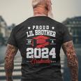 Proud Lil Brother Of A Class Of 2024 Graduate Senior Men's T-shirt Back Print Gifts for Old Men