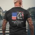 Proud Olde English Bulldog Dad American Flag Patriotic Dog Mens Back Print T-shirt Gifts for Old Men