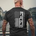 Proud Papa American Flag Fathers Day Grandpa For Men Men's T-shirt Back Print Gifts for Old Men