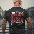 Proud Step Dad Of A Class Of 2024 Graduate Graduation Men's T-shirt Back Print Gifts for Old Men