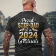 Proud Step Dad Of A Class Of 2024 Graduate Senior Graduation Men's T-shirt Back Print Gifts for Old Men
