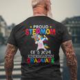 Proud Stepmom Of A 2024 Kindergarten Graduate Unicorn Dab Men's T-shirt Back Print Gifts for Old Men