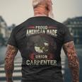 Proud Union Master Carpenter Worker Eagle American Men's T-shirt Back Print Gifts for Old Men