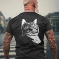 Psychedelic Cat Festival Edm Trippy Illusion Kitty Rave Cats Men's T-shirt Back Print Gifts for Old Men