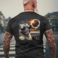 Pug Glasses Taking A Selfie With Solar 2024 Eclipse Men's T-shirt Back Print Gifts for Old Men