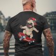 Pug Skateboard Dog Puppy Skater Skateboarding Men's T-shirt Back Print Gifts for Old Men