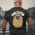 Pugtato Pug Potato Dog Lovers Costume Meme Men's T-shirt Back Print Gifts for Old Men