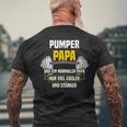 Pumper Papa Kraftsport Gym Lustiges Bodybuilding Mit-Ausschnitt T-Shirt mit Rückendruck Geschenke für alte Männer