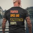 Pumpkin Spice & Reproductive Rights Feminist Pro Choice Fall Mens Back Print T-shirt Gifts for Old Men