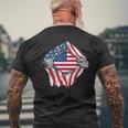 Pure American Blood Inside Me Country Flags Men's T-shirt Back Print Gifts for Old Men
