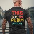 This Is My Purim Costume Happy Purim Jewish Men's T-shirt Back Print Gifts for Old Men