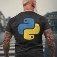 Python Logo Programmer T-Shirt mit Rückendruck Geschenke für alte Männer