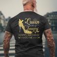 A Queen Was Born In January Happy Birthday To Me Crown Shoes Men's T-shirt Back Print Gifts for Old Men
