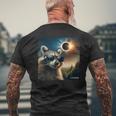 Raccoon Glasses Taking A Selfie With Solar 2024 Eclipse Men's T-shirt Back Print Gifts for Old Men
