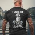 Raccoon Gym Weight Training I Work Out So I Can Eat Garbage Men's T-shirt Back Print Gifts for Old Men