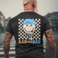 Rad Like Dad Hippie Face Check Dad Son Daughter Father's Day Men's T-shirt Back Print Gifts for Old Men