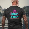 Rad Dad Vintage 80S Best Dad Daddy Papa Mens Back Print T-shirt Gifts for Old Men