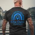 Rainbow March We Wear Blue Colorectal Cancer Awareness Colon Men's T-shirt Back Print Gifts for Old Men
