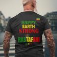 Rastafari Happy Birthday Ethiopian Flag Rastafarian Men's T-shirt Back Print Gifts for Old Men