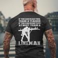 If You Can Read This At Night Thank A Lineman Men's T-shirt Back Print Gifts for Old Men