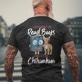 Reading Dog Mom Book Pet Dad Chihuahua Men's T-shirt Back Print Gifts for Old Men