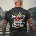 Reading Rocks Quotes For National Reading Month 2024 Men's T-shirt Back Print Gifts for Old Men