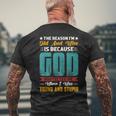 The Reason I'm Old And Wise Is Because God Protected Me Men's T-shirt Back Print Gifts for Old Men