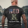 Red Friday Military Veteran Honoring Our Troops Men's T-shirt Back Print Gifts for Old Men
