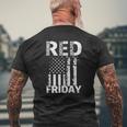 Red Friday Remember Everyone Deployed Us Flag Tee Mens Back Print T-shirt Gifts for Old Men