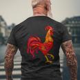Red Rooster Vintage Retro Farmer Cock Bird Rooster Men's T-shirt Back Print Gifts for Old Men
