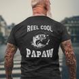 Reel Cool Papaw Fisherman Grandpa Father's Day Fishing Mens Back Print T-shirt Gifts for Old Men