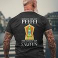 Reichet Mir Den Pfeffi Kurzärmliges Herren-T-Kurzärmliges Herren-T-Shirt, Minzlikör Saufparty Design Geschenke für alte Männer