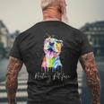 Resting Pit Face Pitbull Watercolor Dog Lovers Men's T-shirt Back Print Gifts for Old Men