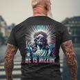 Resurrection Easter Rizz He Is Rizzin Jesus Men's T-shirt Back Print Gifts for Old Men
