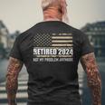 Retired 2024 Us American Flag Problem Anymore For Retirement Men's T-shirt Back Print Gifts for Old Men