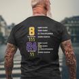 Retired Number 8 24 Mamba Mens Back Print T-shirt Gifts for Old Men