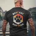 Retro Best Cat Dad Ever Cats Daddy Kitten Owner Mens Back Print T-shirt Gifts for Old Men