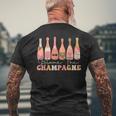Retro Blame The Champagne Happy New Year 2024 Party Friends Men's T-shirt Back Print Gifts for Old Men