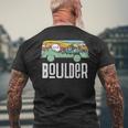 Retro Boulder Colorado Outdoor Hippie Van Graphic Men's T-shirt Back Print Gifts for Old Men