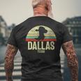 Retro Dallas Texas Cowboy Hat On Cowboy Boot Vintage Men's T-shirt Back Print Gifts for Old Men