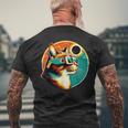 Retro Eclipse Cat With Eclipse Glasses Cat Lover Men's T-shirt Back Print Gifts for Old Men