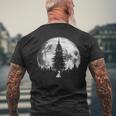 Retro Full Moon & Minimalist Pine Tree Vintage Graphic Men's T-shirt Back Print Gifts for Old Men