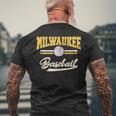 Retro Game Day Vintage Milwaukee Baseball Men's T-shirt Back Print Gifts for Old Men