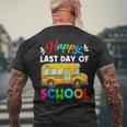 Retro Happy Last Day Of School School Bus Driver Off Duty Men's T-shirt Back Print Gifts for Old Men